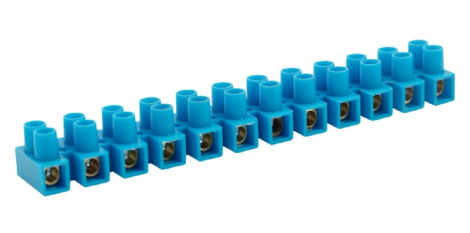 Клеммная колодка REXANT 07-5006-4 (уп. 10 штук) винтовая КВ-6, 6А, 2,5-6мм² синяя (ЗВИ) [07-5006-4]