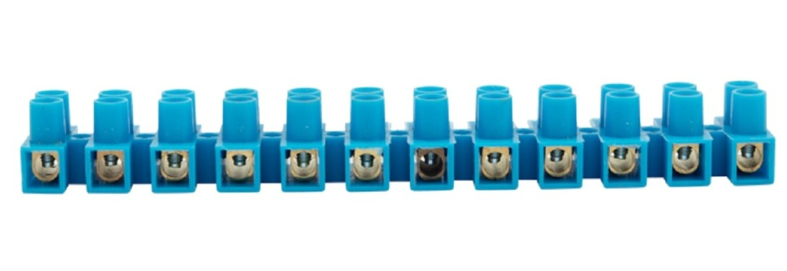 Клеммная колодка REXANT 07-5006-4 (уп. 10 штук) винтовая КВ-6, 6А, 2,5-6мм² синяя (ЗВИ) [07-5006-4]