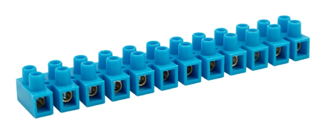 Клеммная колодка REXANT 07-5010-4 винтовая КВ-10 4-10, ток 10А, синяя, 10шт/уп