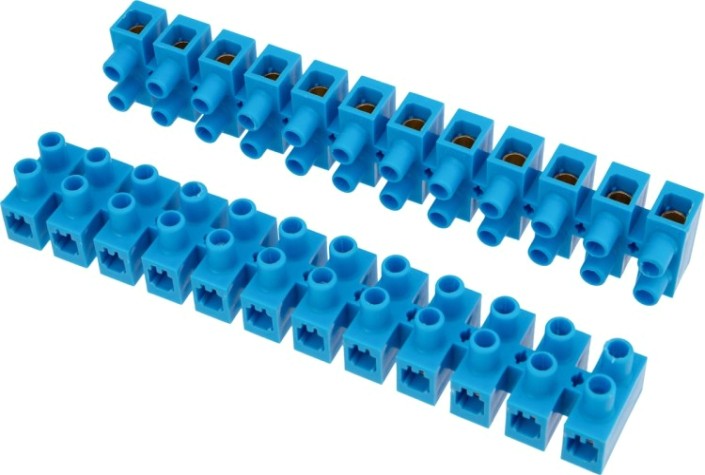 Клеммная колодка REXANT 07-5025-4 винтовая КВ-25 10-25, ток 60А, синяя, 10шт/уп