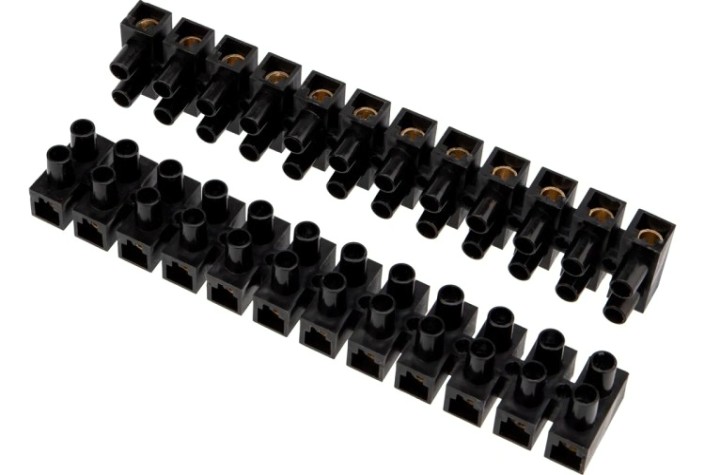 Клеммная колодка REXANT 07-5035-2 (уп. 10 штук) винтовая КВ-35 (10-35 мм²), ток 80А, черная (ЗВИ) [07-5035-2]