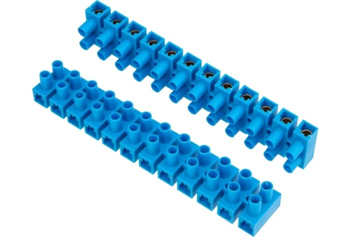 Клеммная колодка REXANT 07-5035-4 винтовая КВ-35 10-35, ток 80А, синяя 10шт/уп