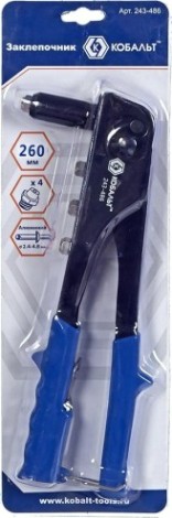 Клепальник Кобальт 243-486 260 мм, 2,4-3,2-4,0-4,8 мм. Клепальник Кобальт 243-486 260 мм, 2,4-3,2-4,0-4,8 мм.