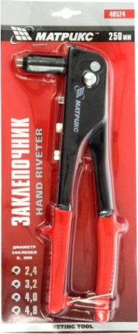 Клепальник ПАКС 250 мм, 2,4-3,2-4,0-4,8 мм// матрикс [40524]