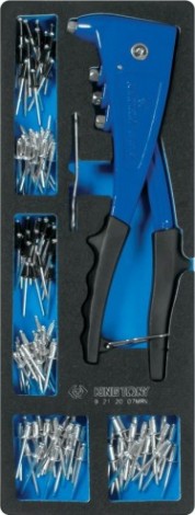 Клепальник с наборм заклепок KING TONY 121 предмет ложемент 9-21-20-07MRV [9-21-20-07MRV]