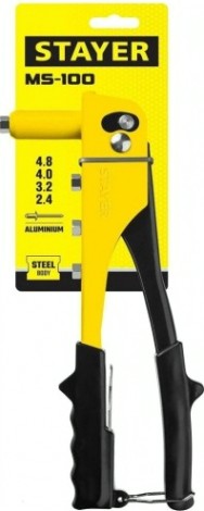 Клепальник STAYER MS 100 maxfix 3105, размер d=2,4-4,8 мм, из алюминия, ста [3105_z01]