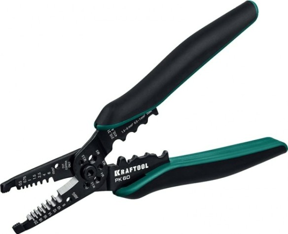Клещи для снятия изоляции KRAFTOOL PK-60 многофункциональные, 0.5-6 мм2 [22658]