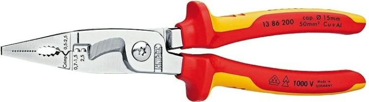 Клещи электромонтажные диэлектрические KNIPEX 1386200 200 мм [KN-1386200]