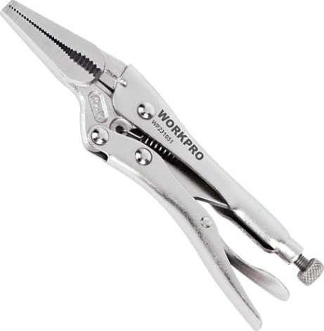 Клещи фиксирующие WORKPRO WP231051 с длинным носом 165мм