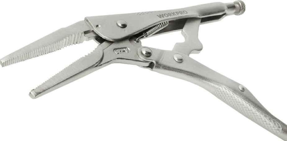 Клещи фиксирующие WORKPRO WP231052 с длинным носом 230мм