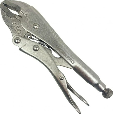 Клещи фиксирующие WORKPRO WP231058 с изогнутыми зажимами 180мм