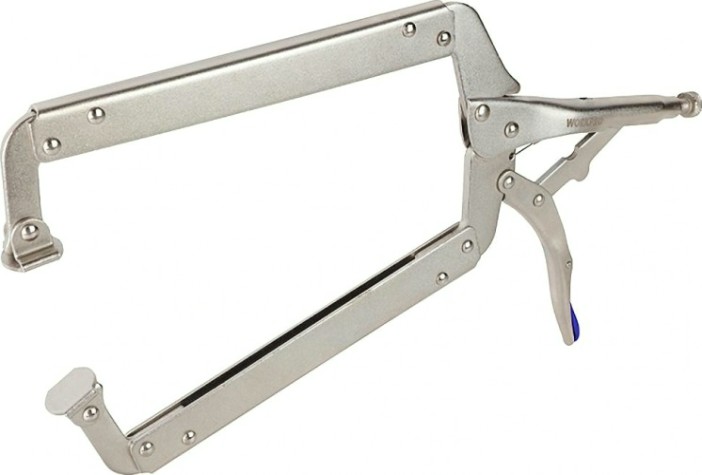 Клещи фиксирующие WORKPRO WP231068 с-образные c поворот. упорами 450мм