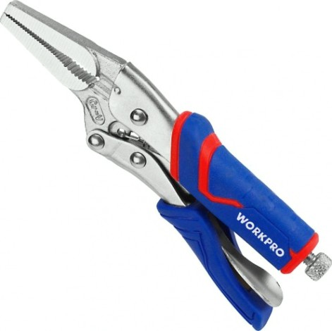 Клещи фиксирующие WORKPRO WP231075 с длинными носами 165мм pro