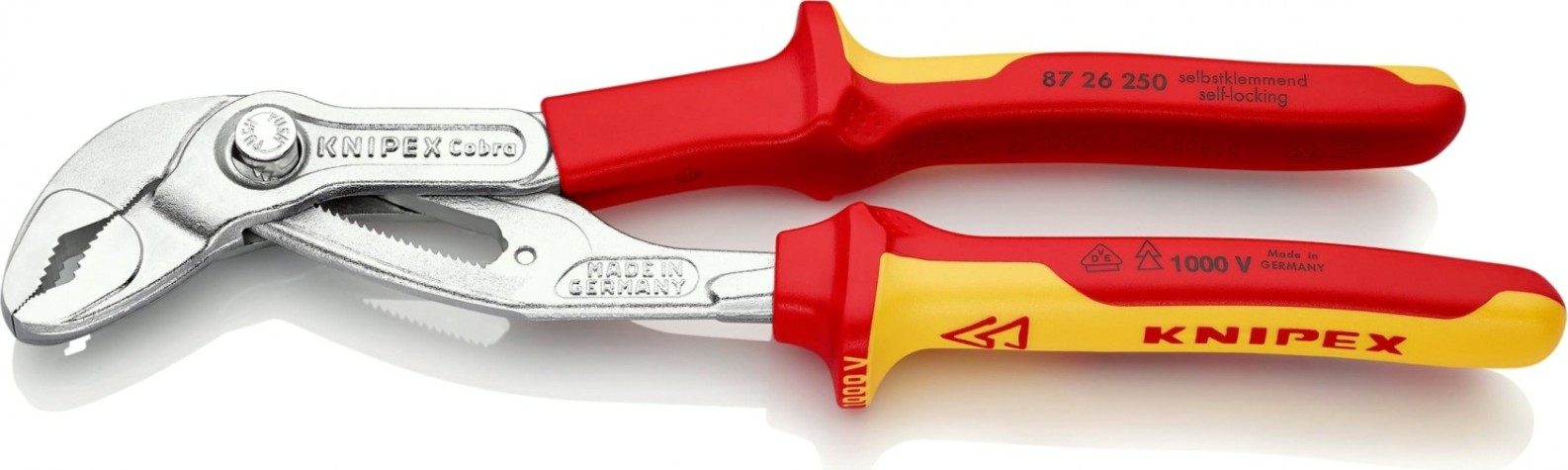 Клещи переставные диэлектрические KNIPEX "COBRA" 8726250SB 250 мм [KN-8726250SB]