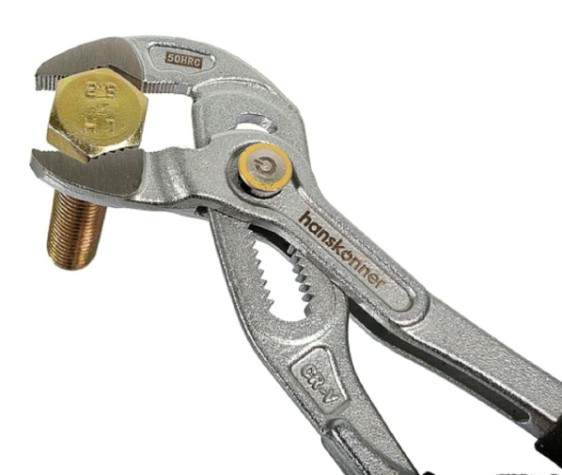 Клещи переставные HANSKONNER HK1020-06-A175 175мм, CrV кнопочный шарнир, раскр. губ. 50мм(>62%