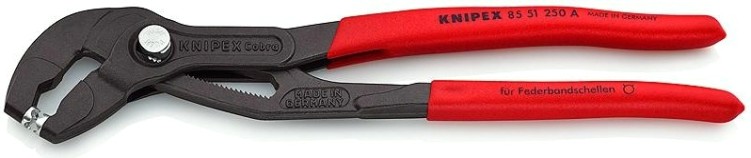 Клещи переставные KNIPEX для пружинных хомутов 8551250 A 250 мм [KN-8551250A]