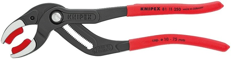 Клещи переставные KNIPEX KN-8111250SB трубные, зев 10-75 мм Клещи переставные KNIPEX KN-8111250SB трубные, зев 10-75 мм