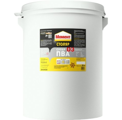 Клей МОМЕНТ Столяр SUPER PVA D3 (ведро 30 кг.) 849220