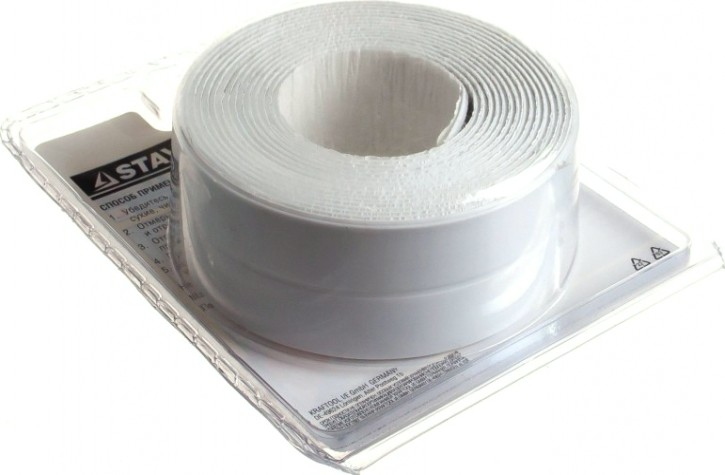 Клеящая лента STAYER MASTER бордюрная для ванн и раковин, profi, профиль l, цв [12341-20-20]