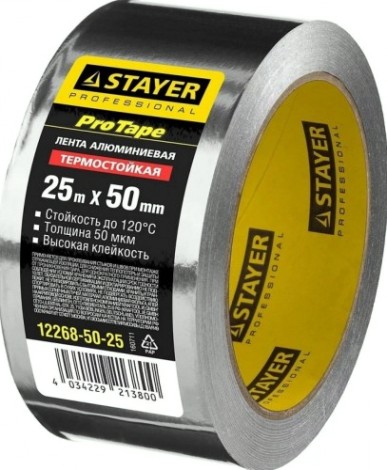 Клеящая лента STAYER PROFESSIONAL до 120°с, 50мкм, 50ммх25м [12268-50-25]