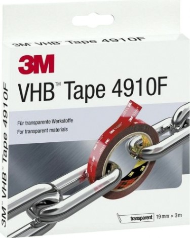 Клейкая лента универсальная 3M VHB™ 4910F двусторонняя, прозрачная, 19 мм x 3 м [7000072294]