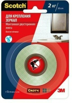 Клейкая монтажная лента 3M Scotch® для зеркал, 19 мм х 1,5 м [7100094885]