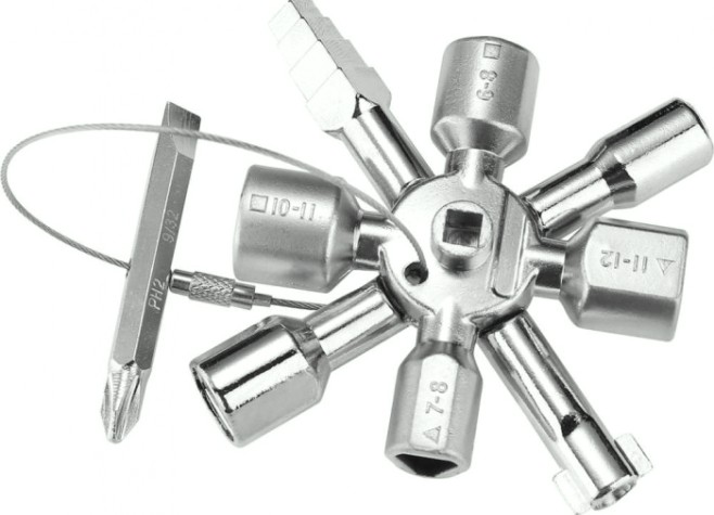 Ключ для электрошкафов DEKO MW01 многофункциональный (10 в 1) [065-0582]