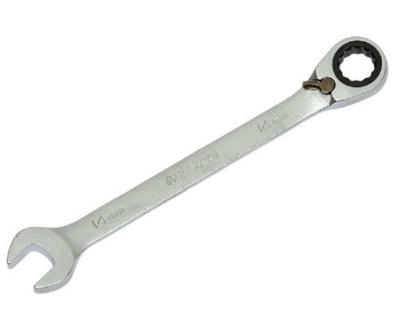 Ключ комбинированный AV Steel AV-315114 трещоточный с реверсом, 14 мм