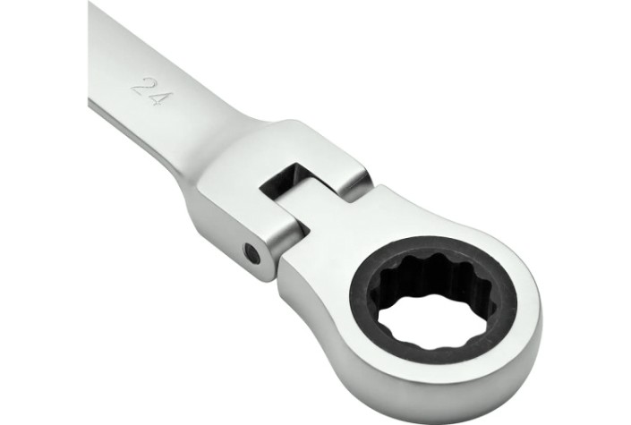 Ключ комбинированный AV Steel AV-315224 трещоточный с шарниром, 24 мм