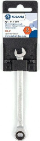 Ключ комбинированный Кобальт 642-500 трещоточный 8 мм cr-v Ключ комбинированный Кобальт 642-500 трещоточный 8 мм cr-v