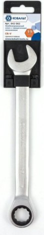 Ключ комбинированный Кобальт 642-562 трещоточный 19 мм cr-v Ключ комбинированный Кобальт 642-562 трещоточный 19 мм cr-v