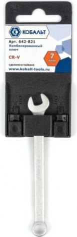 Ключ комбинированный Кобальт 642-821 7 мм cr-v Ключ комбинированный Кобальт 642-821 7 мм cr-v