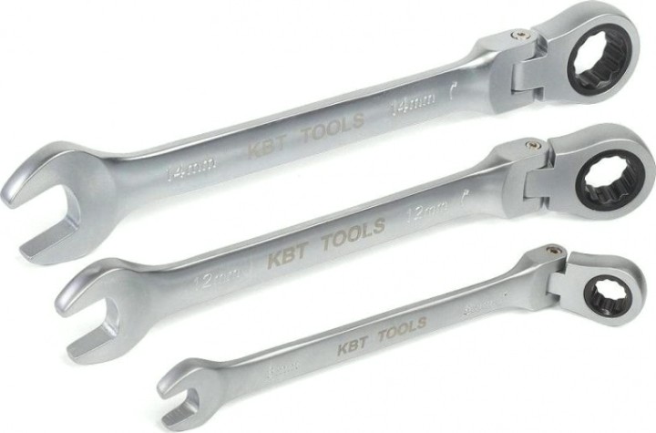 Ключ комбинированный КВТ трещоточный 10 мм с шарниром [79193]