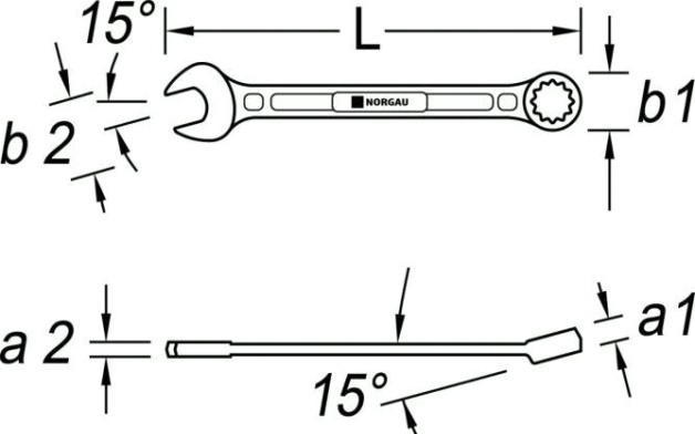 Ключ комбинированный Norgau тип N7 15 мм [060207175]