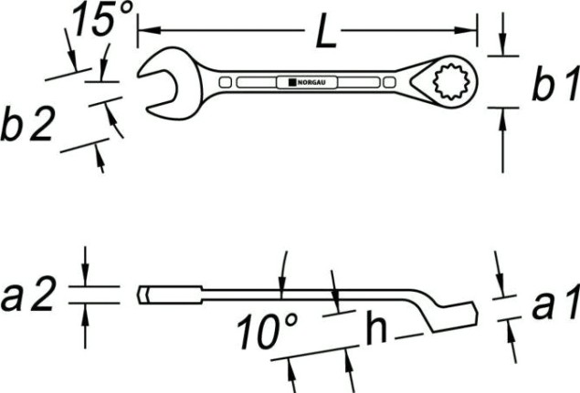 Ключ комбинированный Norgau тип N7B изогнутый 11 мм [060223139]
