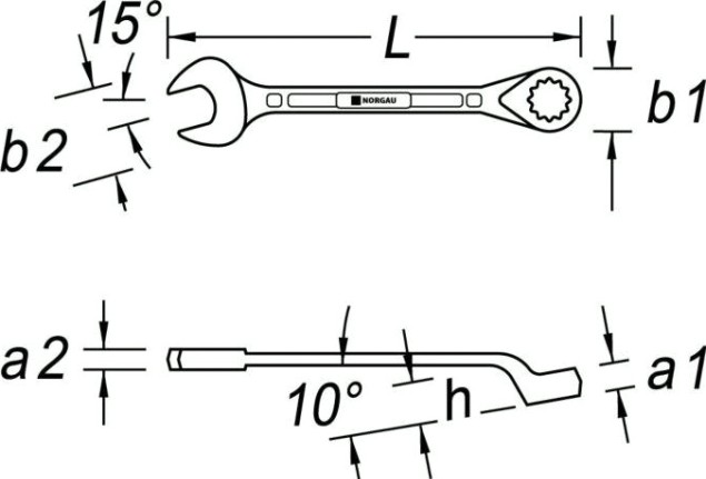 Ключ комбинированный Norgau тип N7B изогнутый 20 мм [060223205]