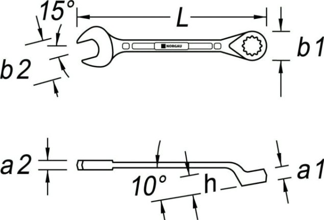 Ключ комбинированный Norgau тип N7B изогнутый 21 мм [060223208]