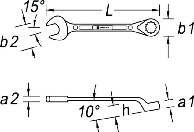 Ключ комбинированный Norgau тип N7B изогнутый 27 мм [060223238]