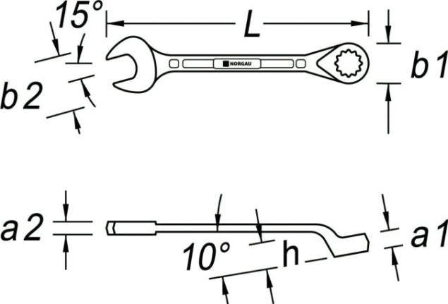 Ключ комбинированный Norgau тип N7B изогнутый 28 мм [060223247]