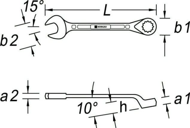 Ключ комбинированный Norgau тип N7B изогнутый 29 мм [060223250]