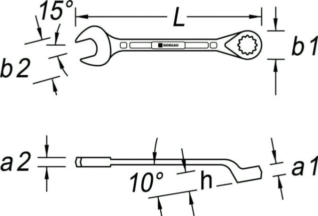 Ключ комбинированный Norgau тип N7B изогнутый 32 мм [060223262]