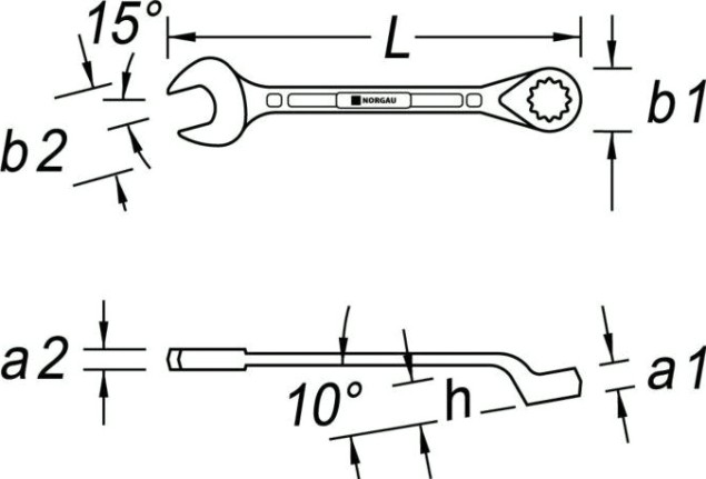 Ключ комбинированный Norgau тип N7B изогнутый 5/8" [060223428]