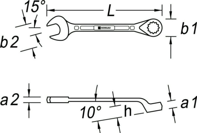 Ключ комбинированный Norgau тип N7B изогнутый 8 мм [060223115]