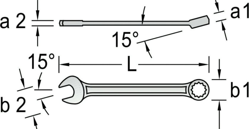 Ключ комбинированный Norgau тип N7L удлиненный 12 мм [060227012]