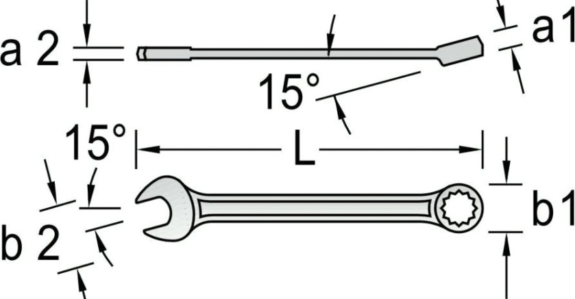 Ключ комбинированный Norgau тип N7L удлиненный 14 мм [060227014]