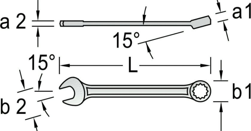 Ключ комбинированный Norgau тип N7L удлиненный 24 мм [060227024]