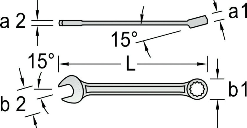Ключ комбинированный Norgau тип N7L удлиненный 30 мм [060227030]