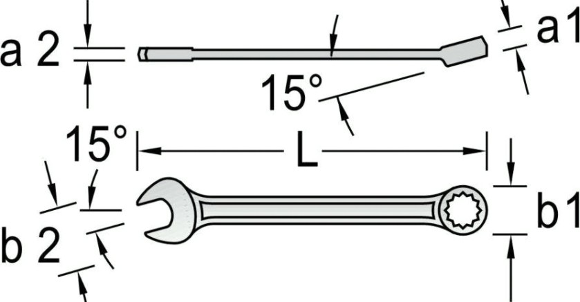 Ключ комбинированный Norgau тип N7L удлиненный 36 мм [060227036]