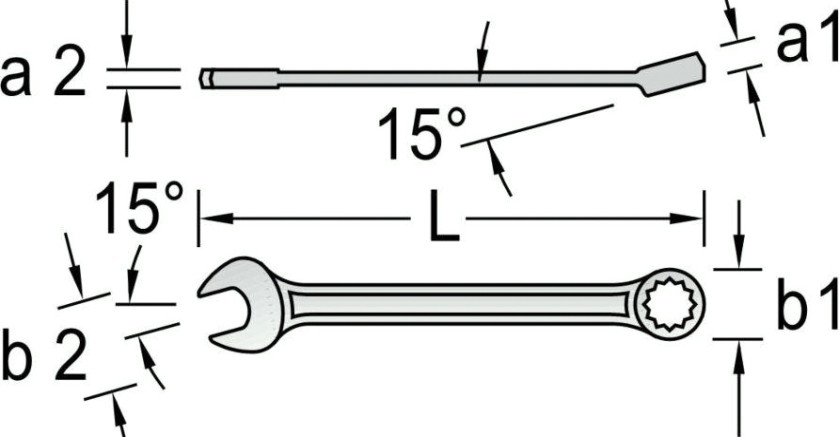 Ключ комбинированный Norgau тип N7L удлиненный 55 мм [060227055]