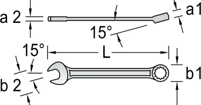 Ключ комбинированный Norgau тип N7L удлиненный 60 мм [060227060]